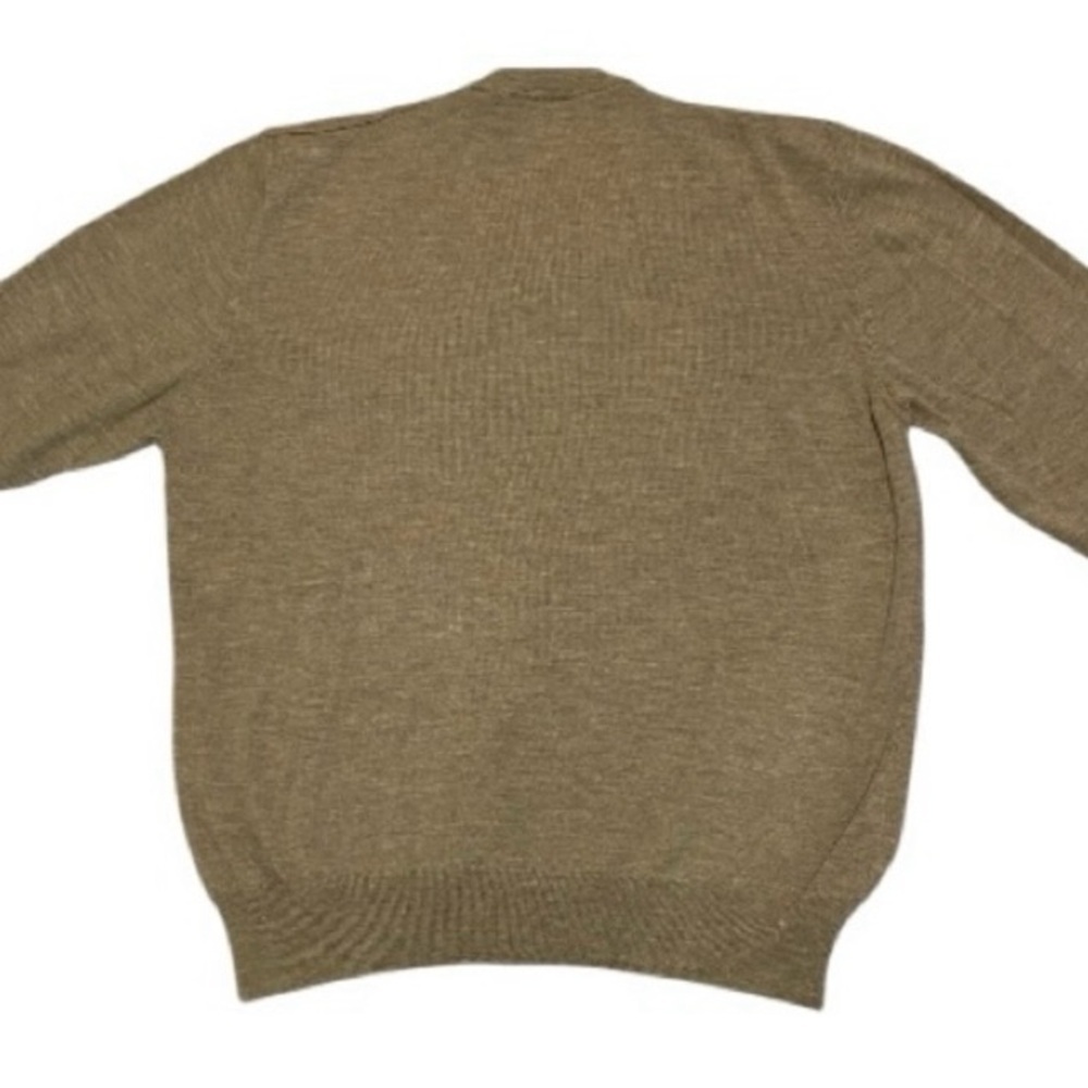 Lord & Taylor 100% Merino Wool made in Italy Men's V-Neck Sweater Light Brown XL - Picture 2 of 6